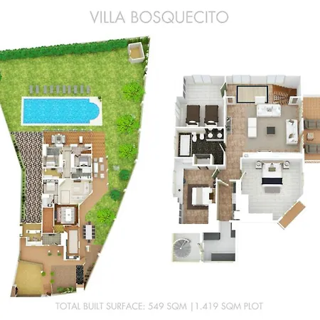 Villa Vacation I Bosquecito, Giant Private Heated Pool, Walk To The Beach, 6 Bdr, Spacious Villa, Bbq, Ample Garden, Alarm System